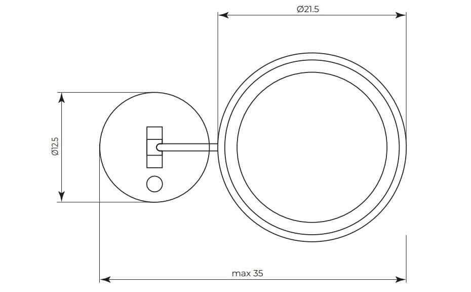 Настенное встроенное освещение латунное круглое увеличительное зеркало Gaia Mobili Complements ARCH-00037217 - Вид №2