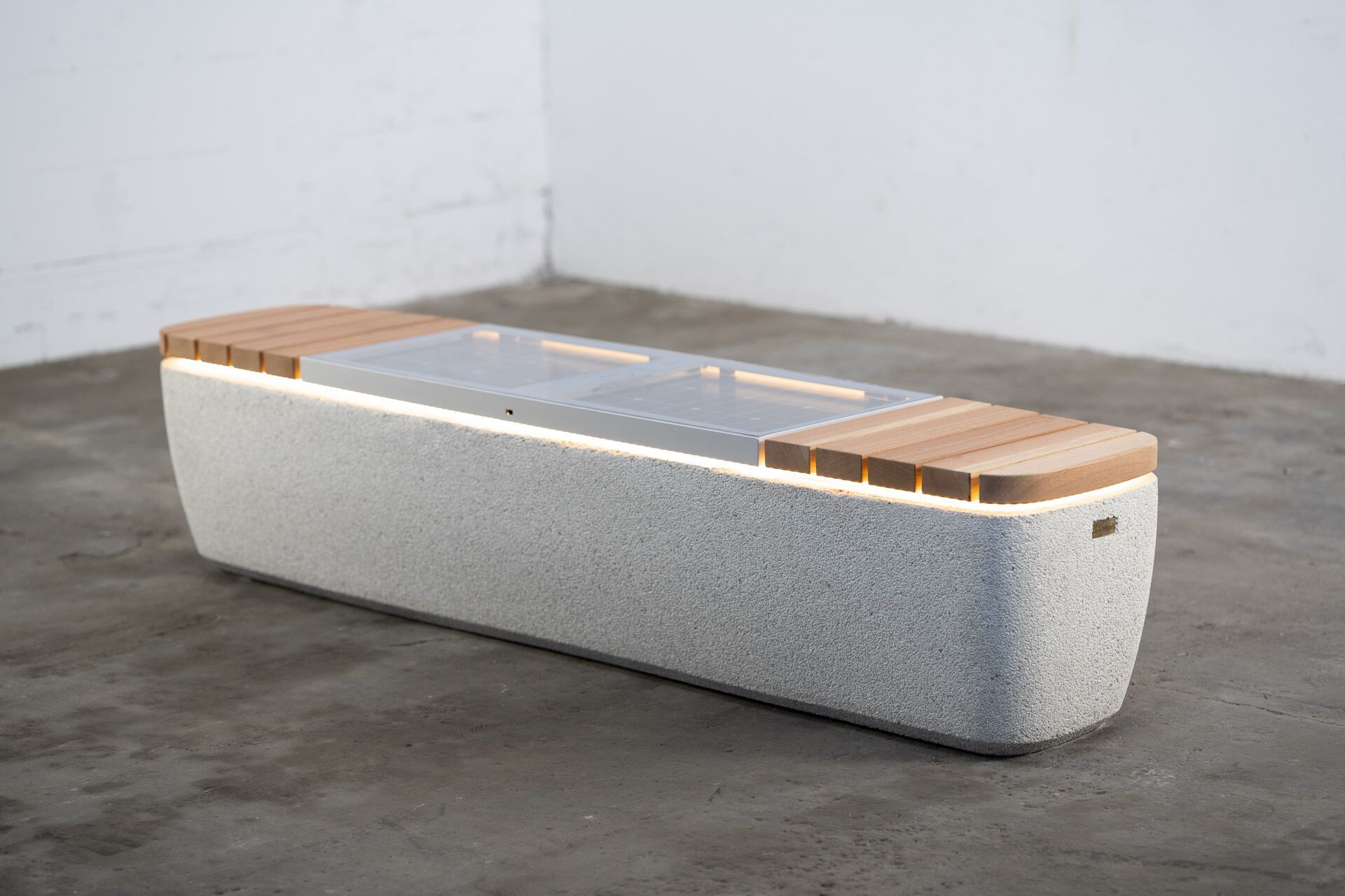 Солнечная бетонная скамья со встроенным освещением Kremen ARCH-00122992 - Вид №13