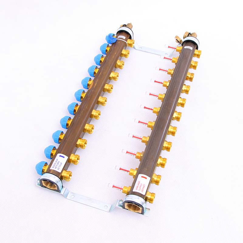 Коллекторная группа HKV/T с термостатическими вентилями и расходомерами WATTS Ind 1"x3/4"ЕК 11 выходов 10004205 - Вид №1