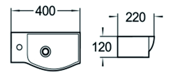SL-2011R Раковина керамическая накладная без перелива LAB.Space  - Вид №1
