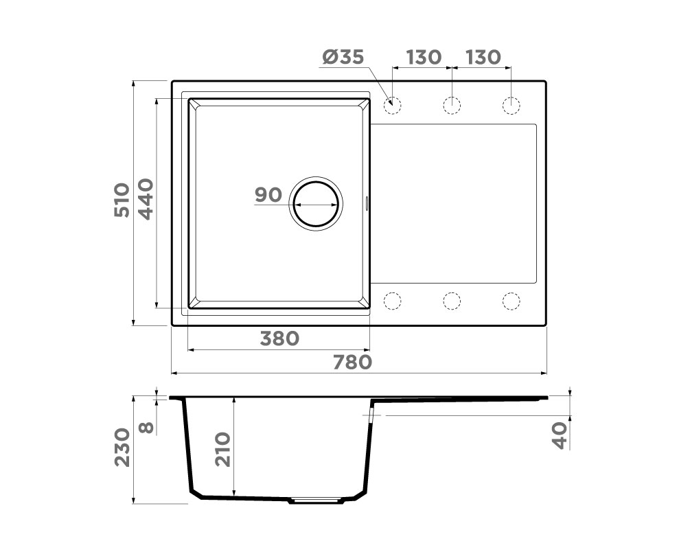 Кухонная мойка Daisen 78T CH OMOIKIRI 4993523 - Вид №4