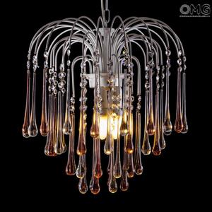2317 ORIGINALMURANOGLASS Люстра Падение капель янтарная из муранского стекла OMG  см