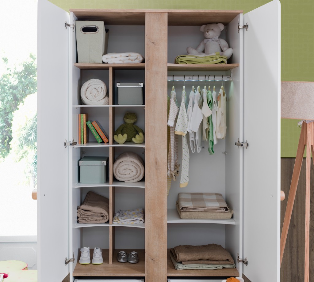 Шкаф белый двухдверный с ящиками Natura Baby CILEK NATURA BABY 00-3832147 Белый Santreyd  - Вид №1