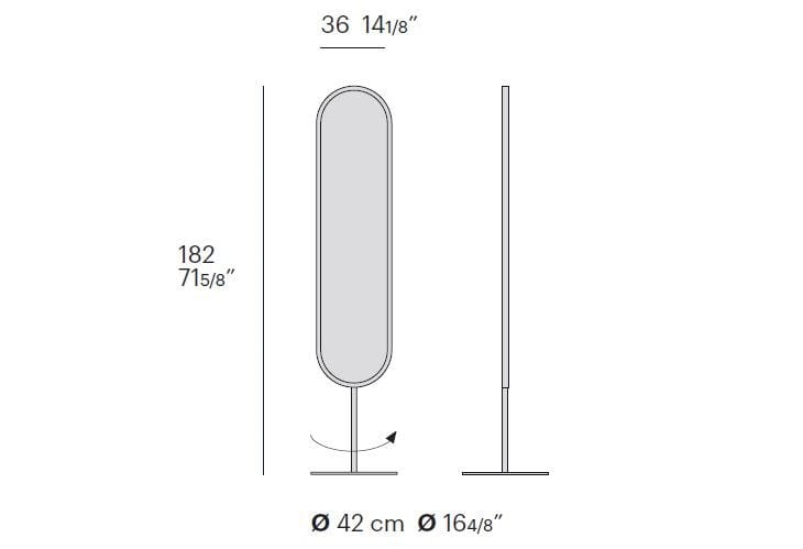 Деревянное овальное вращающееся напольное зеркало Bolzan LAP ARCH-00083654 - Вид №2