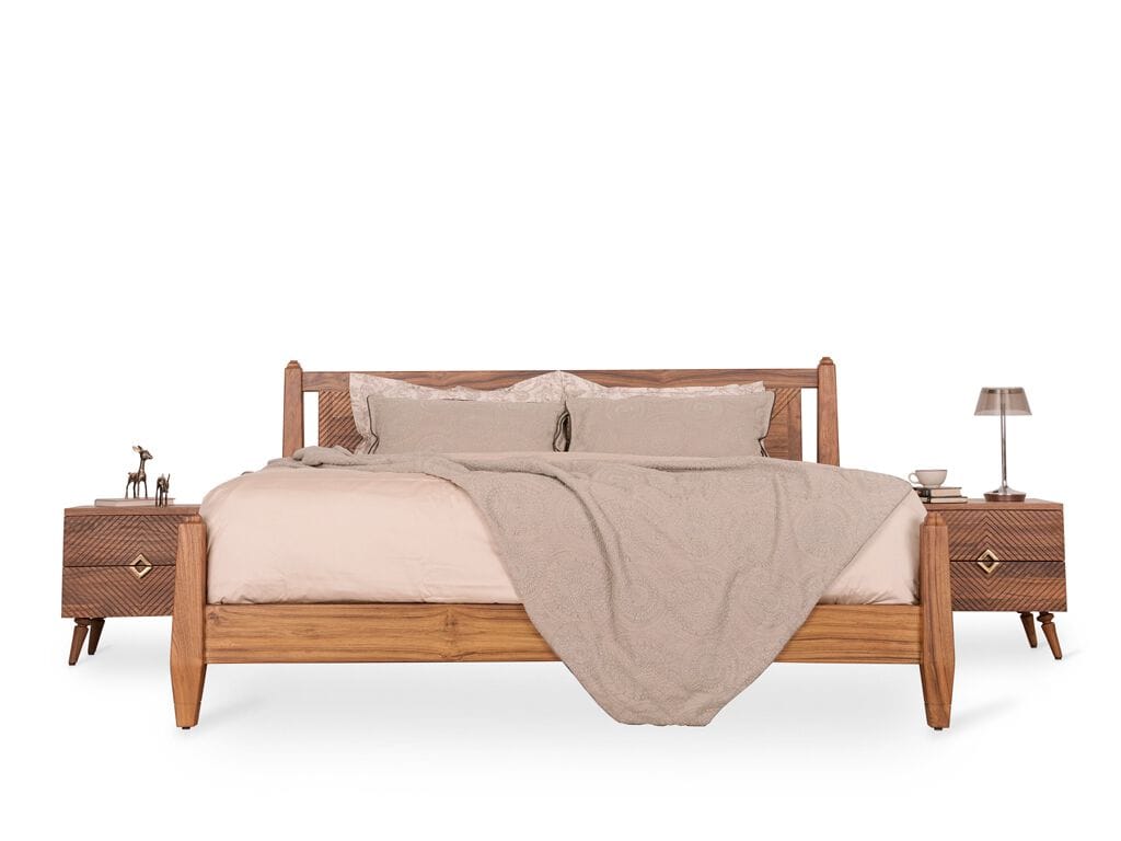 Двуспальная кровать из тикового дерева Alankaram SOLIDE ARCH-00036837 - Вид №1