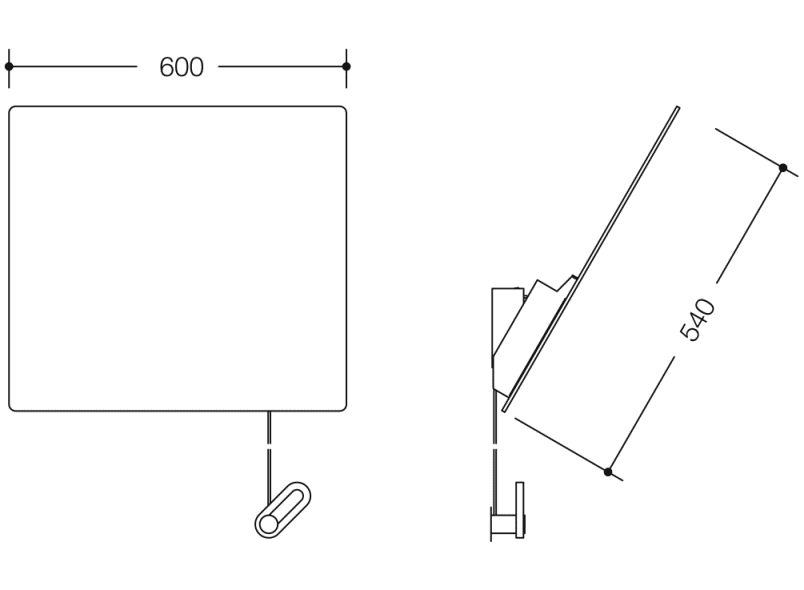 801.01D100 Зеркало с наклоном Active+ HEWI Serie 477/801  - Вид №1