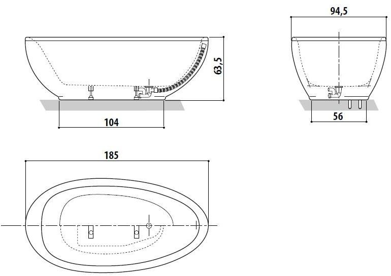 Jacuzzi® Отдельностоящая овальная акриловая ванна sun-id-1484168 - Вид №2