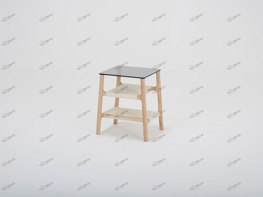 Gazzda Прямоугольный журнальный столик из дерева и стекла Fawn 08c