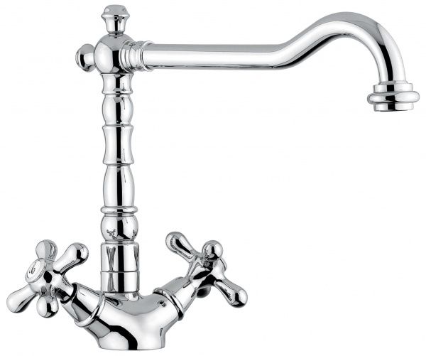 12617BO Смеситель Deco Old для кухни, цвет белый-золото EMMEVI Decò old