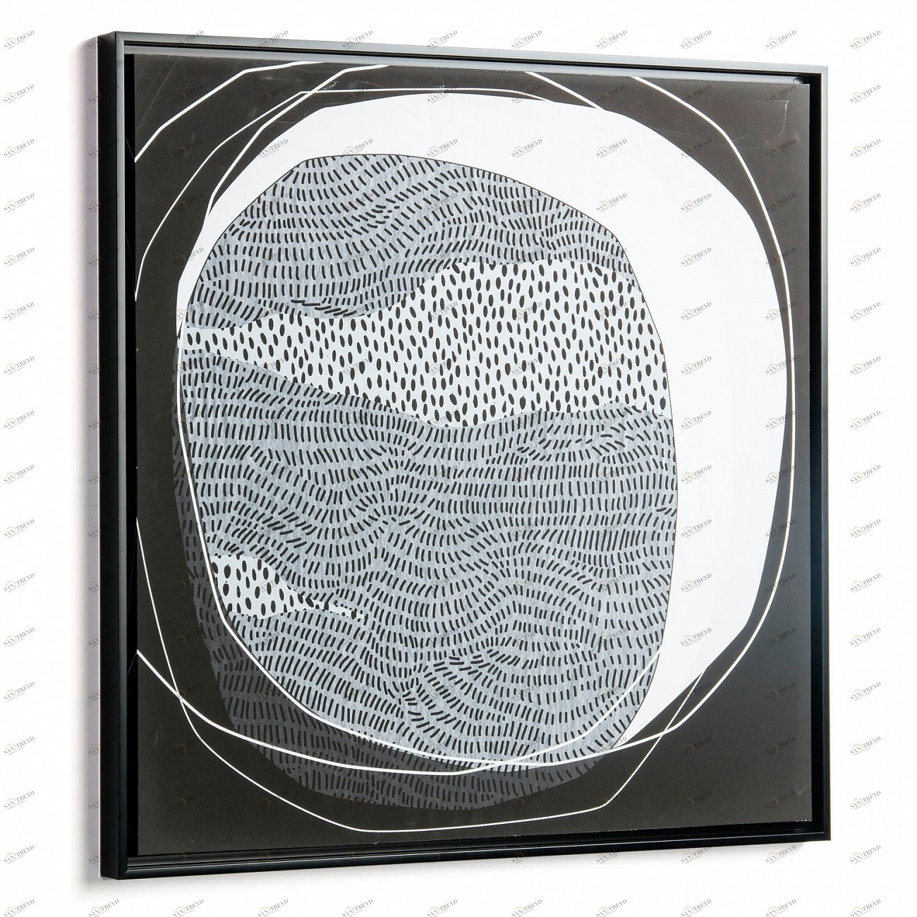 Картина на холсте 60х60 см черно-белая Yanick от La Forma LA FORMA  343102 Белый;серый;черный 