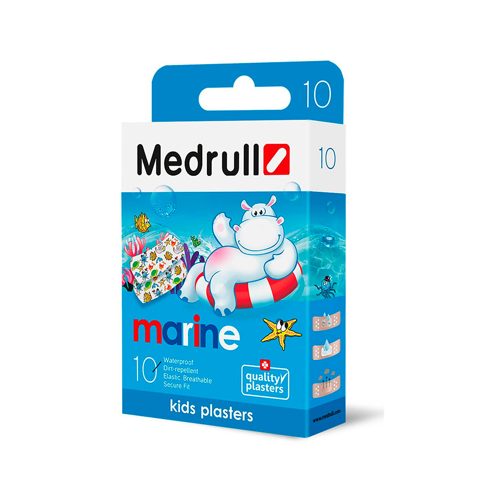 07 Лейкопластырь детский в стрипах "Kids" водонепроницаемый Medrull 