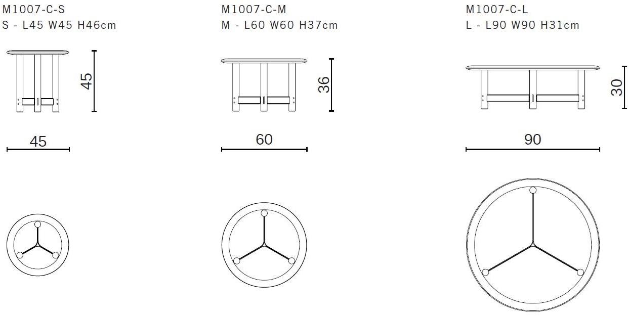 District Eight Низкий круглый журнальный столик из дуба Stilt M1007-c  - Вид №9