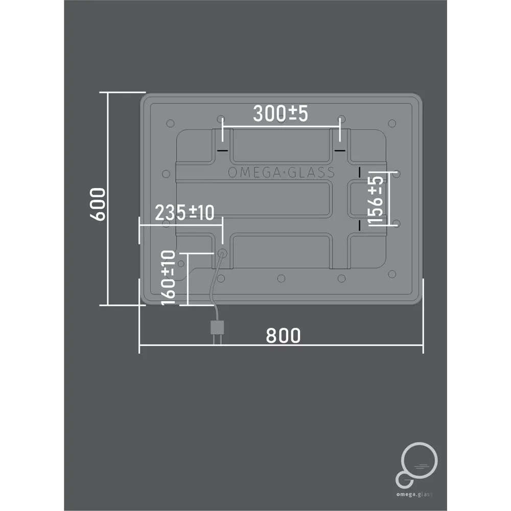 Зеркало Omega Glass Руан с LED-подсветкой и часами 80×60 см 82809032 STLM-0036409 - Вид №6