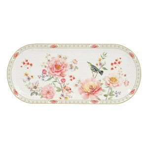 Блюдо фарфоровое овальное бежево-розовое "Райский сад" EASY LIFE РАЙСКИЙ САД 00-3946363 Бежевый;розовый