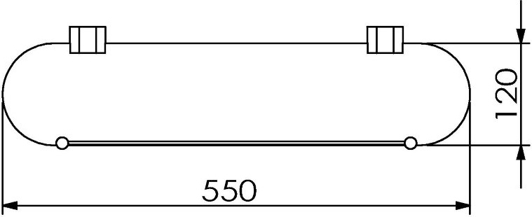 24051H Полка подвесная цвет хром LANGBERGER LUGANO - Вид №2