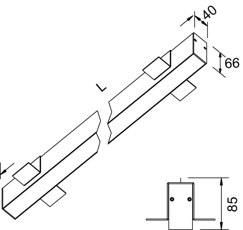Экструдированный алюминиевый линейный профиль освещения для светодиодных модулей Lucifero's файл ARCH-00083644 - Вид №6