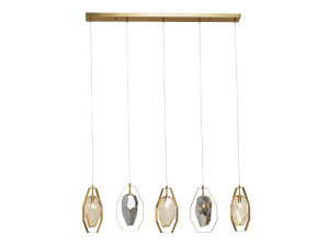 Подвесной светильник из стали и стекла