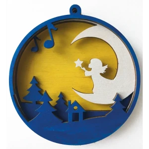 Набор для творчества Елочная игрушка Ангел 10x10 см дерево