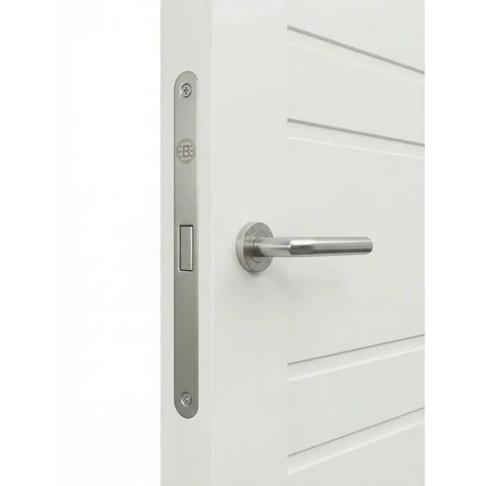 Дверь межкомнатная глухая Паудер 90x200 см Hardflex цвет белый с замком и петлями KREAFORTA STLM-2196230 - Вид №2