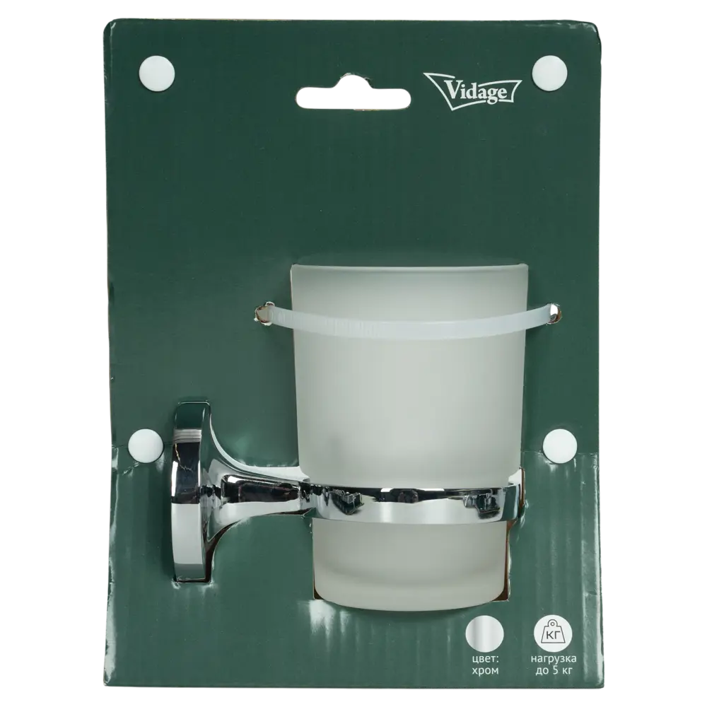 VIDAGE Ангарка — подвесной стакан для щеток из стекла хром 89384606 STLM-1571778 - Вид №2