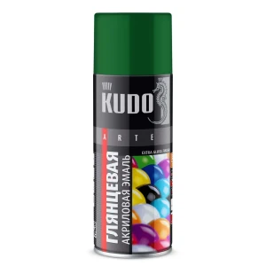 Эмаль аэрозольная универсальная KUDO акриловая глянцевая цвет зеленый 520 мл