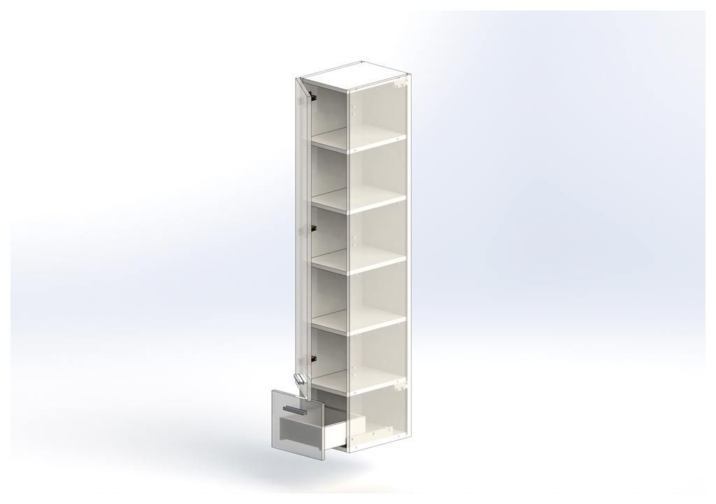 Шкаф-пенал для ванной Aquanet Верона 30 белый (подвесной) 00175390 - Вид №3