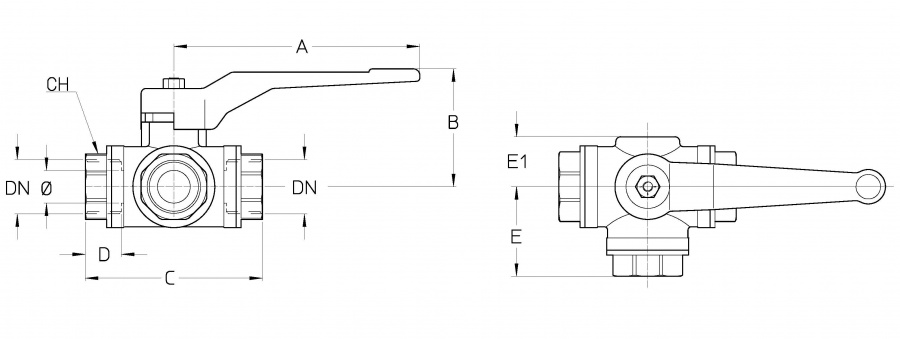 CIMBERIO CIM 21T 1 Трехходовой шаровой кран с "T" портами CIM 21T  - Вид №1