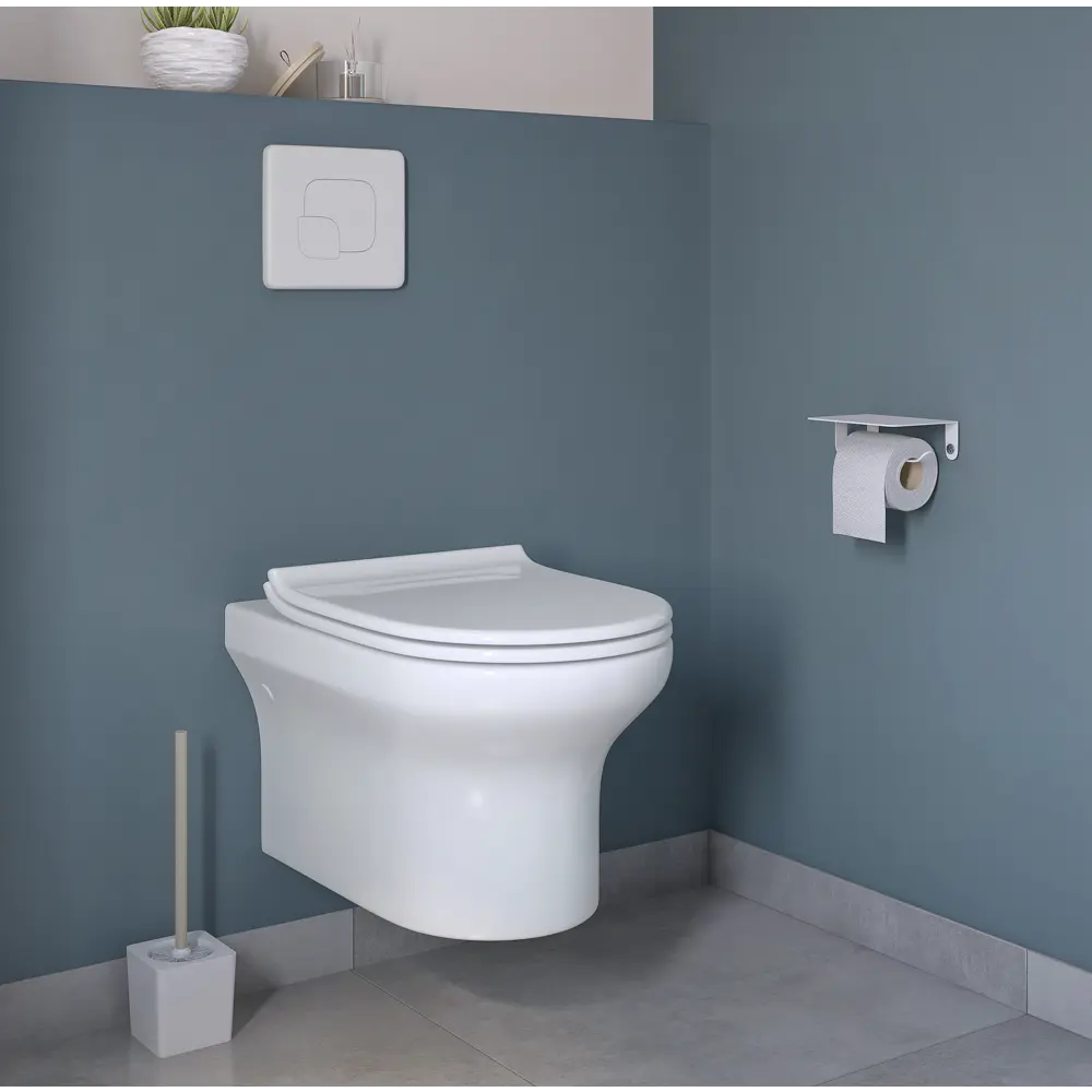 Комплект инсталляции AM.PM Tech с унитазом закрытым Sensea Favori клавиша AM.PM Tech L серебристая STLM-2123711 - Вид №1