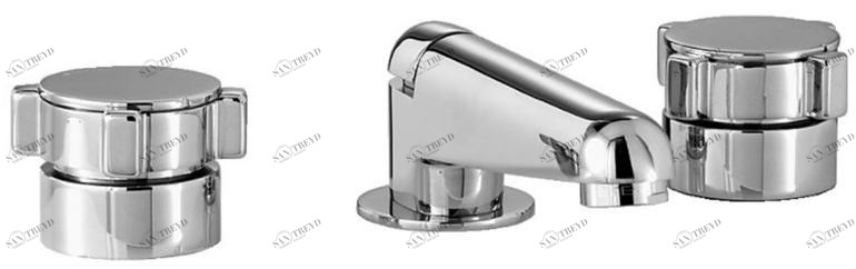 RUBINETTERIE STELLA Смеситель для раковины на 3 отверстия с регулируемым изливом Aster At00011cr00