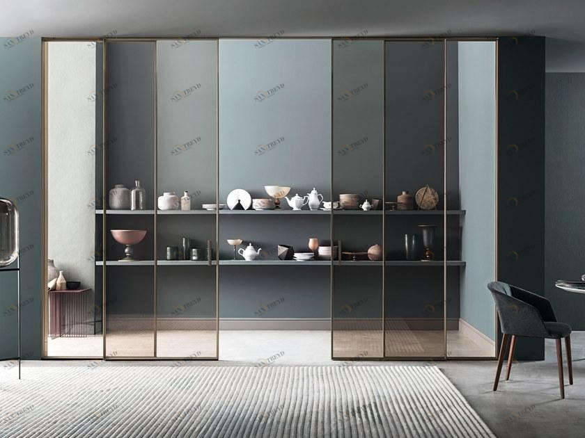 Lualdi Раздвижная дверь из алюминия и стекла Sistemi scorrevoli e pivot in vetro Santreyd sun-id-1411456