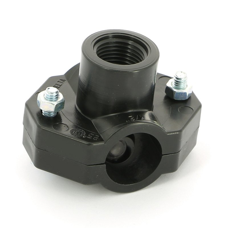 Врезка монтажная 25 x 1/2" ВР, 2 болта, для труб ПНД UNIDELTA 1019025002 - Вид №1