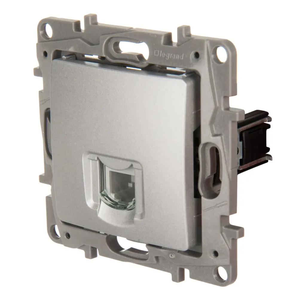 Телефонная розетка Legrand Etika RJ11 алюминий для скрытого монтажа 17356901 STLM-0008025 - Вид №2