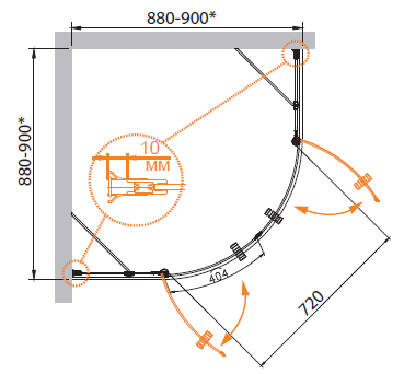 Душевой уголок CEZARES ROYAL PALACE-A-R-2-90-CP-G - Вид №1