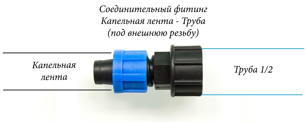 2806 Фитинг для капельной ленты 16мм с внутренней резьбой 1\2" LAB.Space  - Вид №2