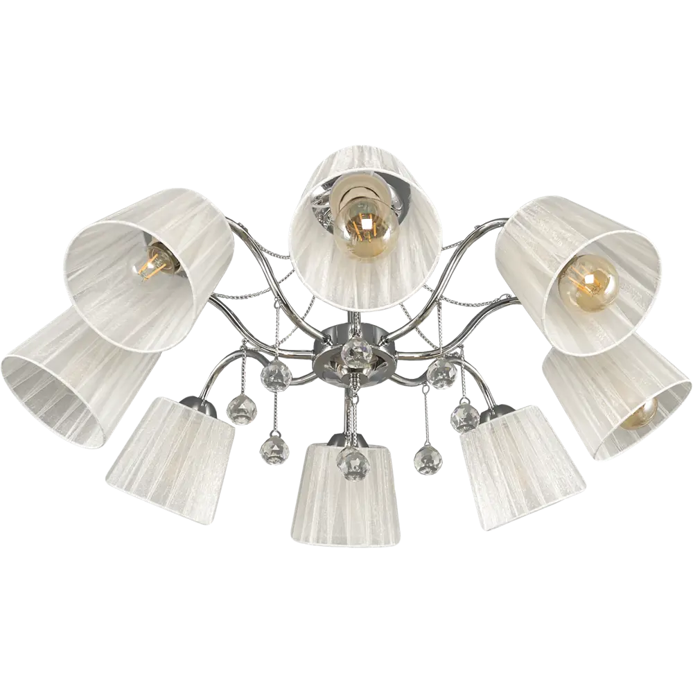 DE CITY Люстра Лацио - 8-рожковый потолочный светильник с тканевыми плафонами 82312597 STLM-0024437 - Вид №1