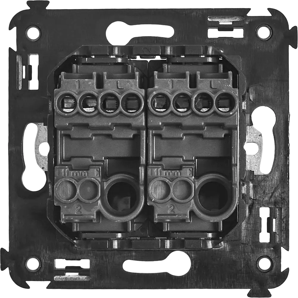 Выключатель встраиваемый DKC Avanti 2 клавиши цвет закаленная сталь STLM-2046161 - Вид №2