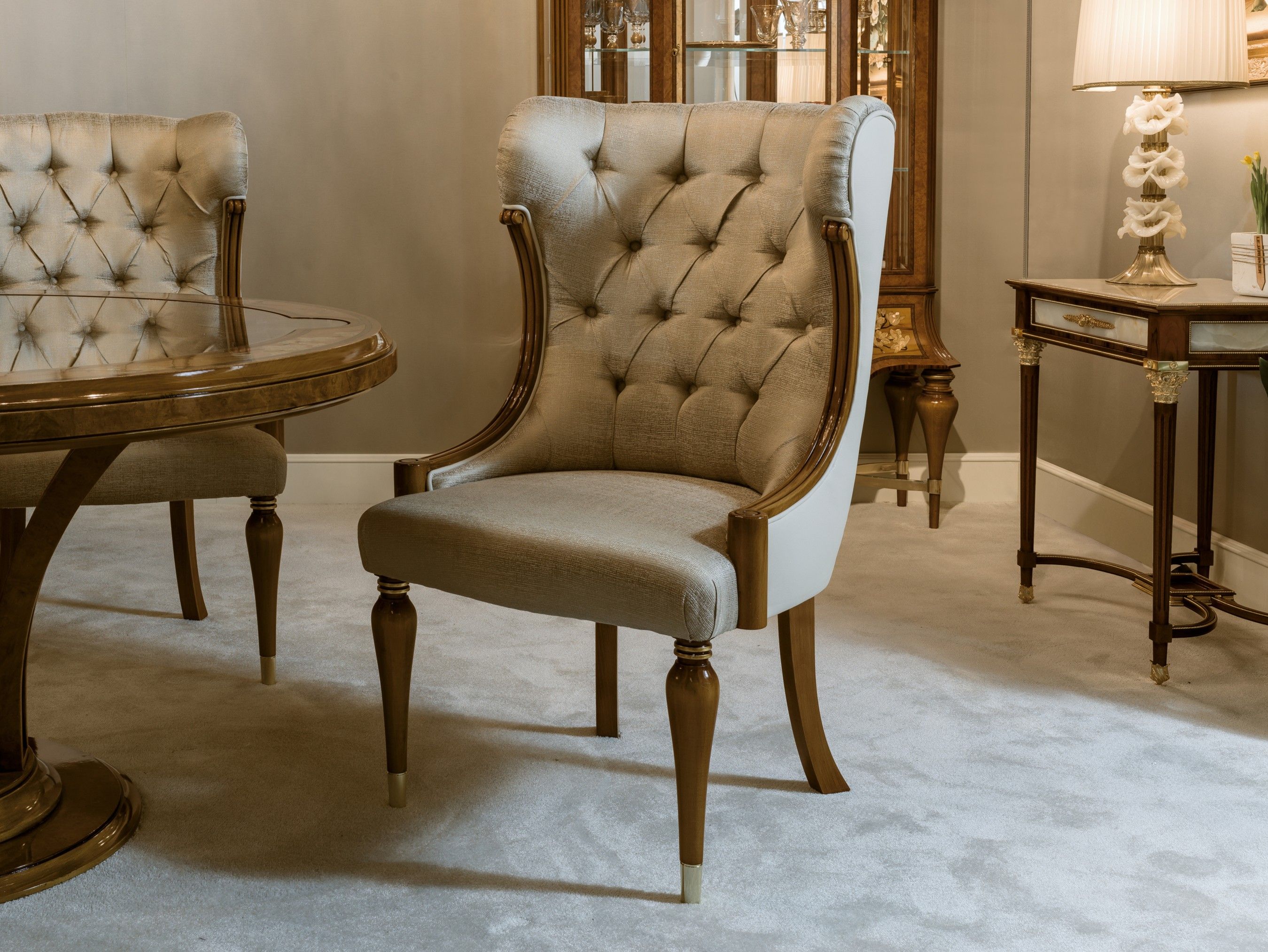 Мягкий стул из ткани с высокой спинкой Bellotti Ezio 1430 ARCH-00013666