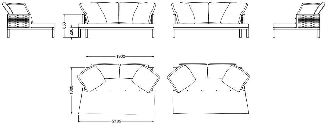Porro Диван из ткани sun-id-1468456 - Вид №6
