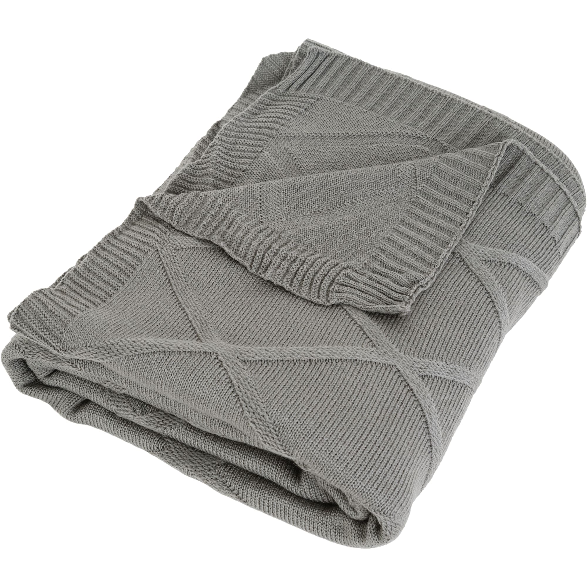 83273945 Плед вязаный 150x200 см акрил цвет серый Отсутствует Santreyd  - Вид №2