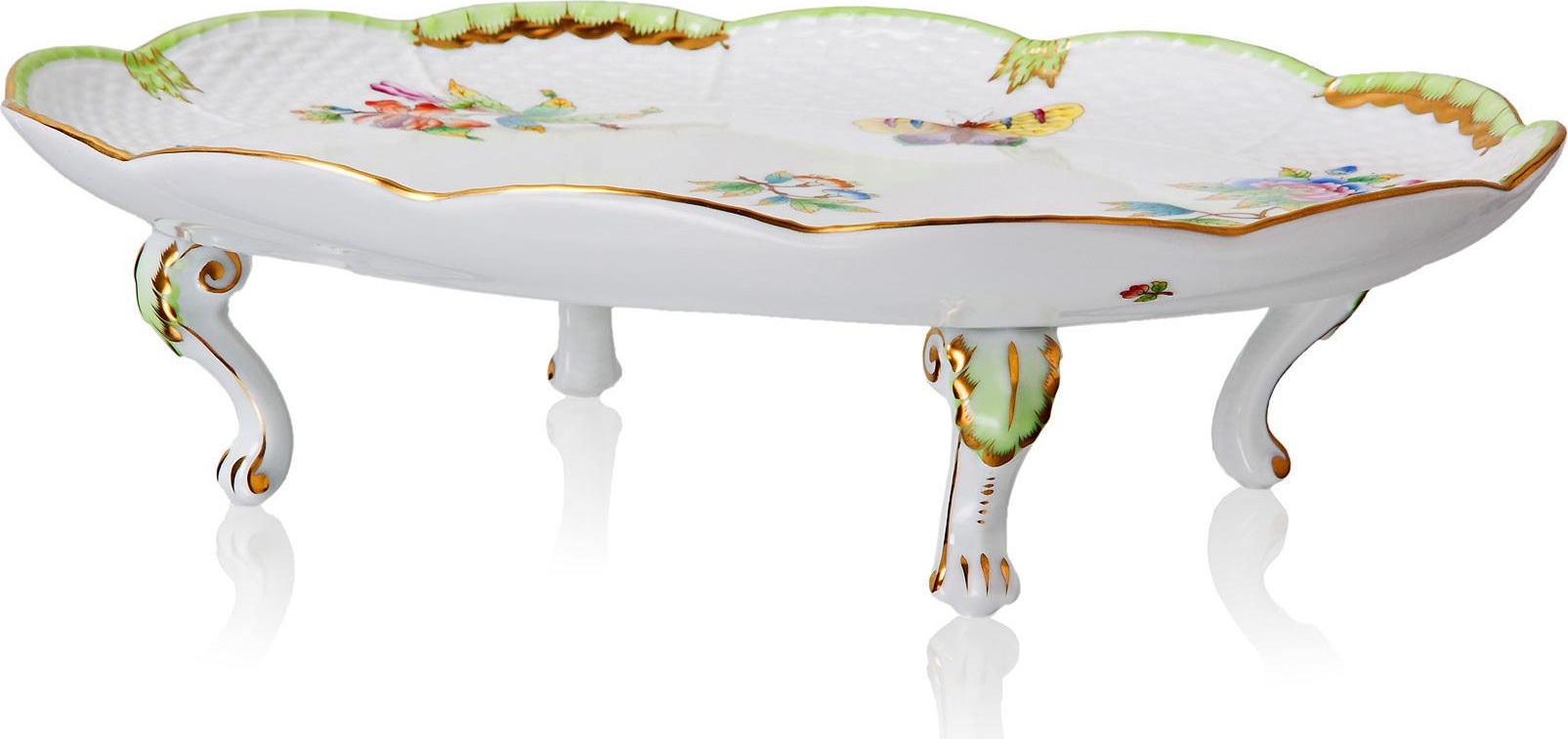 47825 Herend Блюдо овальное на ножках 31,5см "Виктория" Фарфор 