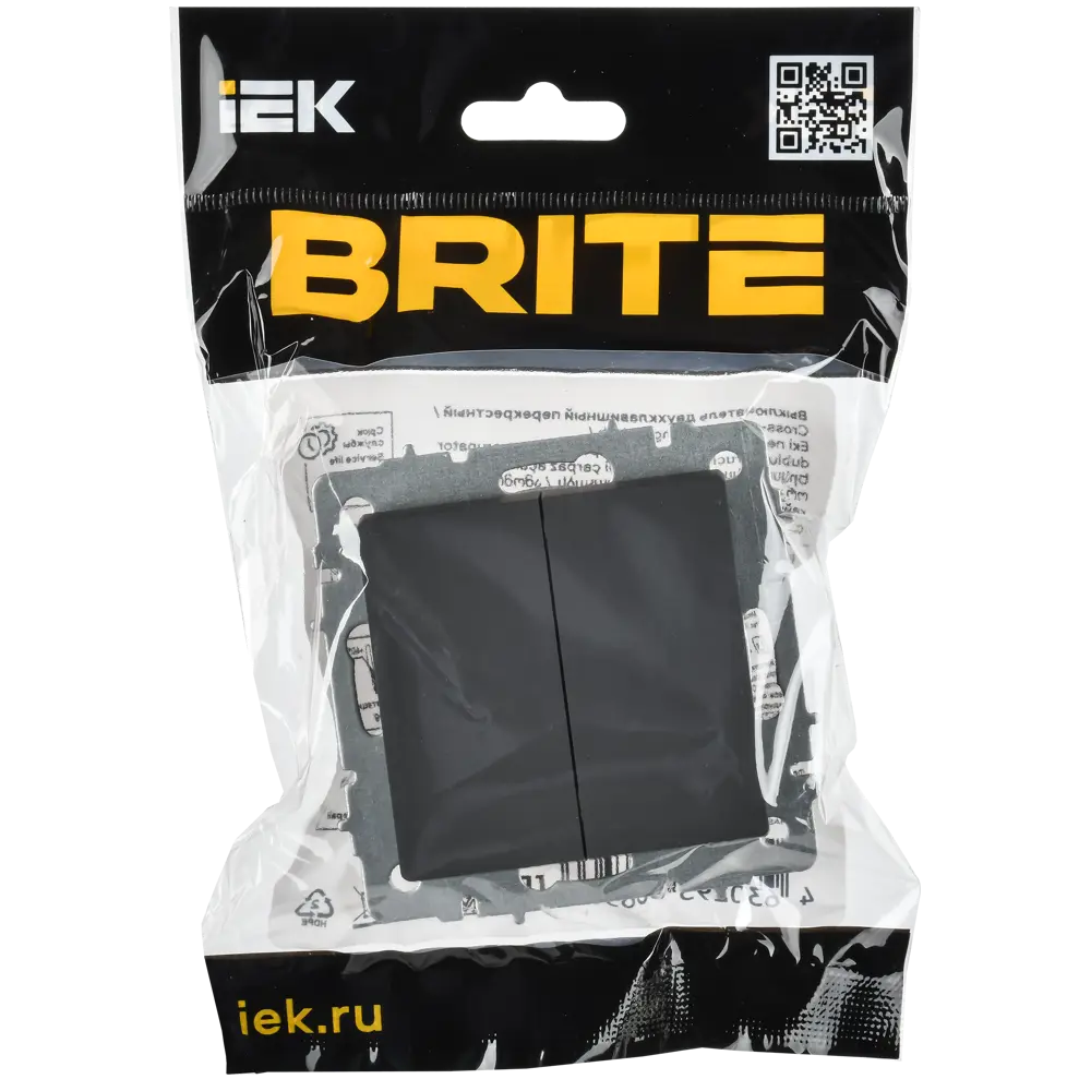 Переключатель встраиваемый перекрестный IEK Brite 2 клавиши цвет графитовый STLM-2120186 - Вид №5