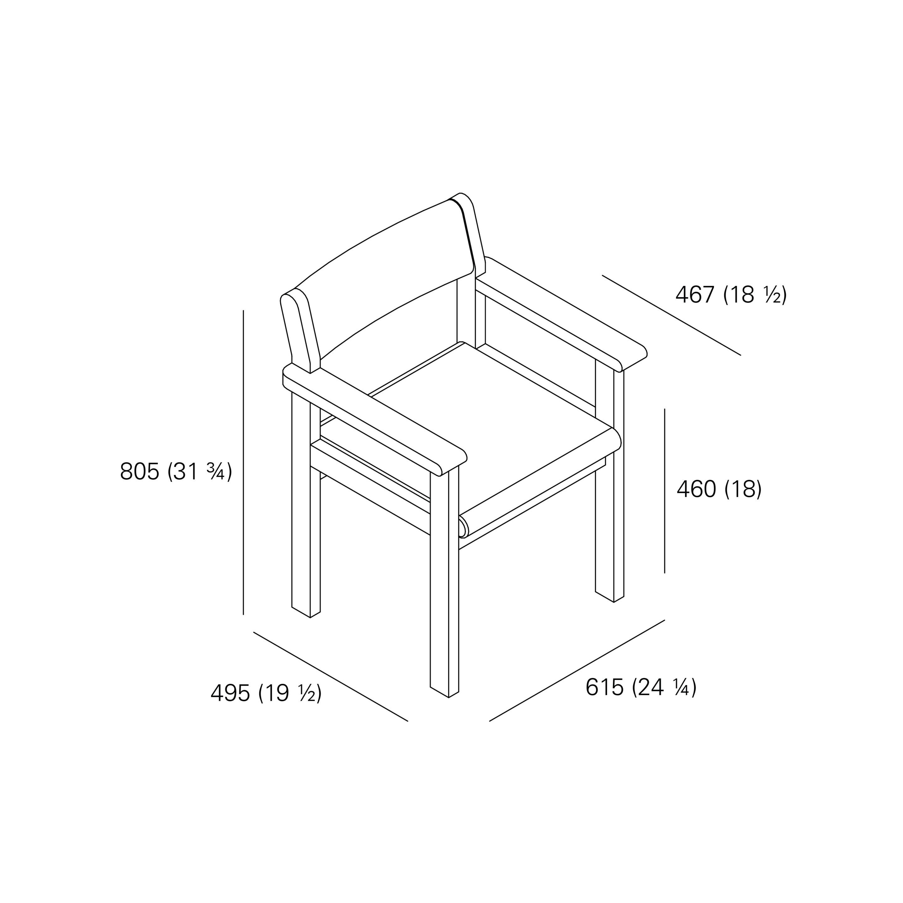 Мягкий стул из массива дерева с подлокотниками e15 ALDE ARCH-00041348 - Вид №5