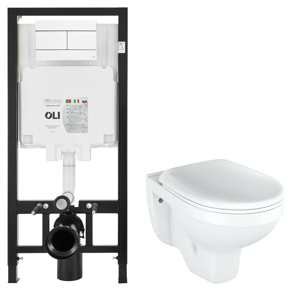 Комплект инсталляции Oli 80 Eco с унитазом тип ободка закрытый Rosa Рио 89445714 STLM-2210296