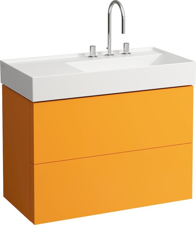 H8103397161111 Раковина с полочкой слева, со специальным скрытым сливом LAUFEN PRO - Вид №5