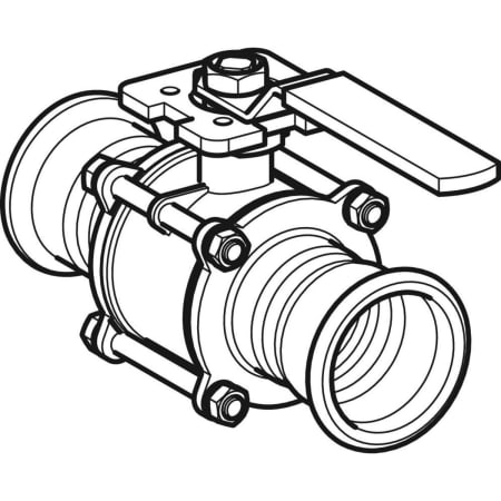 92102 Шаровой кран Geberit Mapress из нержавеющей стали с рукояткой, с двумя пресс-соединениями Geberit  - Вид №4