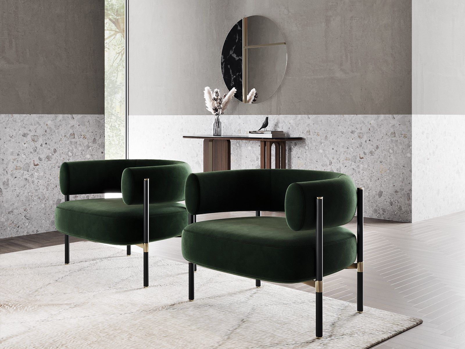 Бархатное кресло с подлокотниками ANA ROQUE INTERIORS Elegance ARCH-00143816 - Вид №1