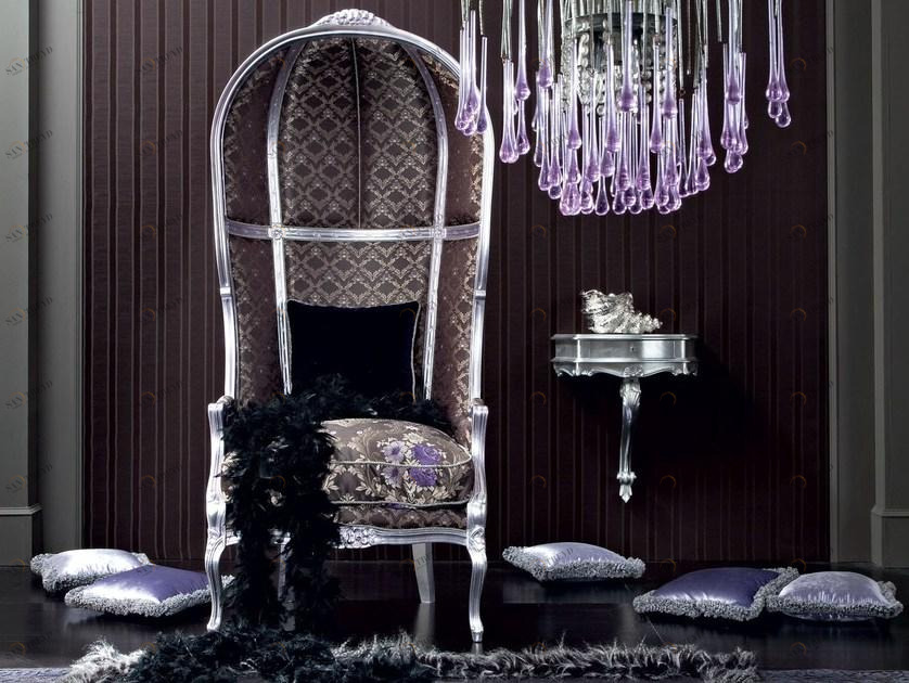 Modenese Gastone Кресло из ткани с подлокотниками с высокой спинкой Casanova 12428