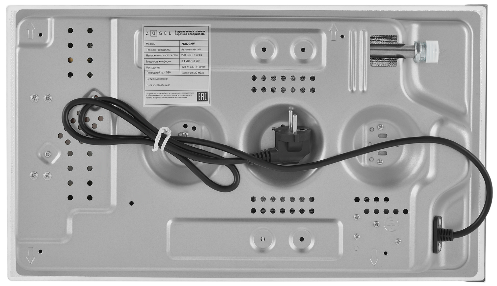 9175438 Газовая варочная поверхность ZUGEL ZGH292W STDN-0008532 - Вид №23