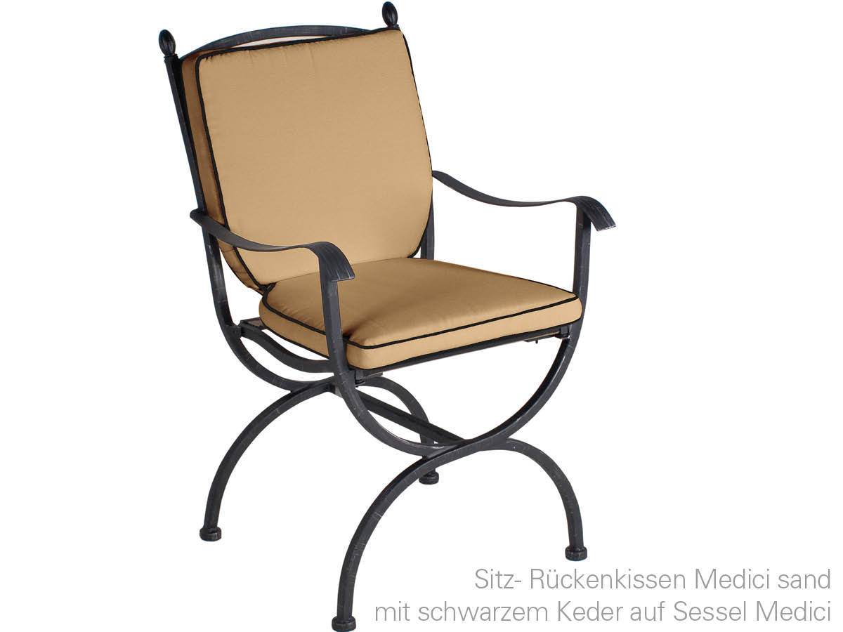 10.00.0784 Стул Медичи / сиденье кресла / подушка спинки песок ж. Черный. Трубопровод Mbm Medici - Вид №1