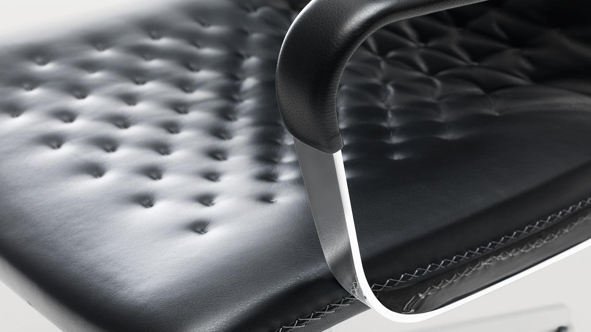 4-спицевое кожаное вращающееся офисное кресло с подлокотниками de Sede DS-1051 ARCH-00000276 - Вид №3